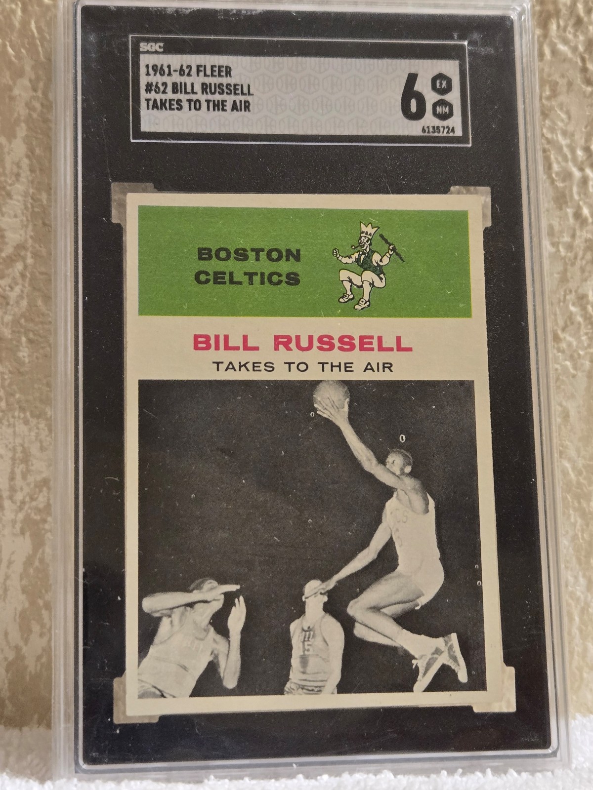 1961-62 FLEER BILL RUSSELL SGC 6 EXCELLENT-MINT. AUTHENTICATED