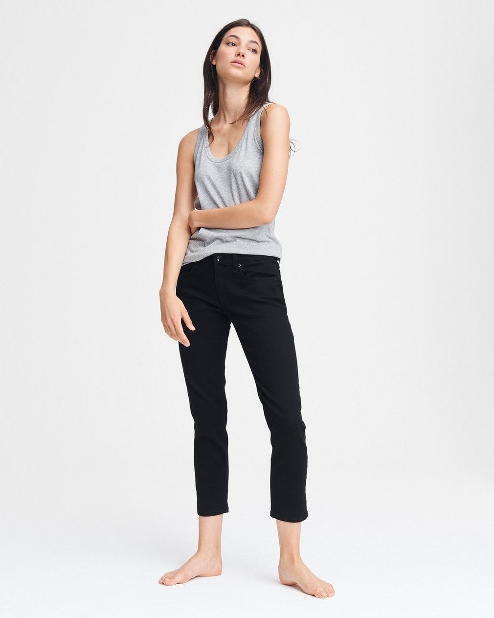 Rag & Bone Dre Low-Rise Slim Boyfriend Jeans Black - Size 27
