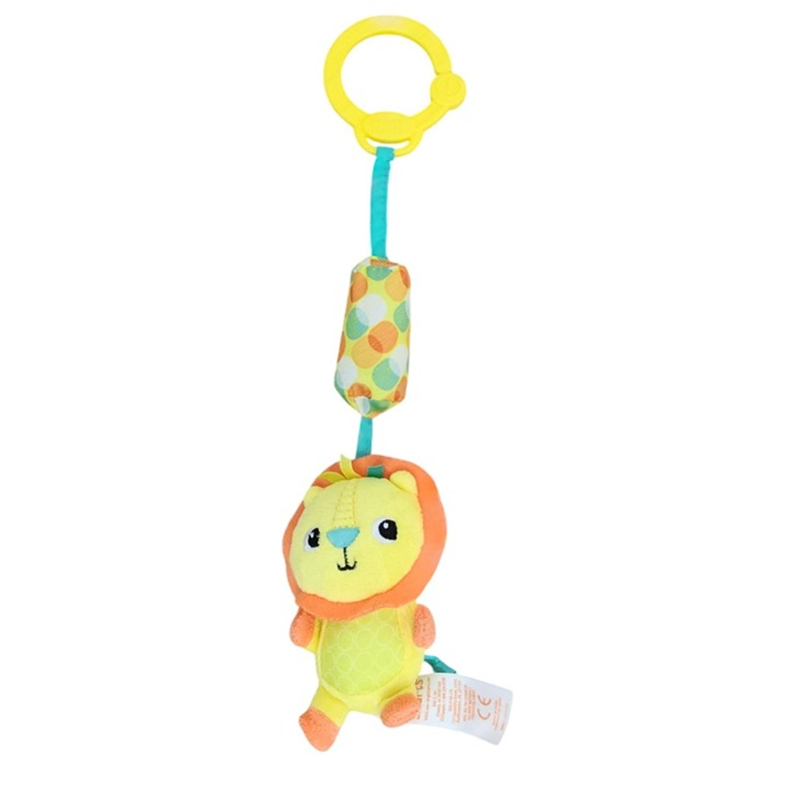Bright Starts Lion Chime Rattle Carseat Stroller Hanger Plush Toy Infant Baby