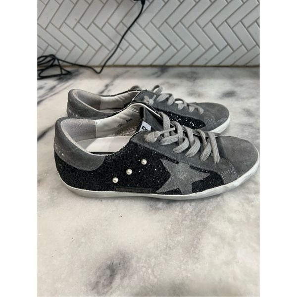Golden Goose Superstar Suede Glitter Sneakers Size 6