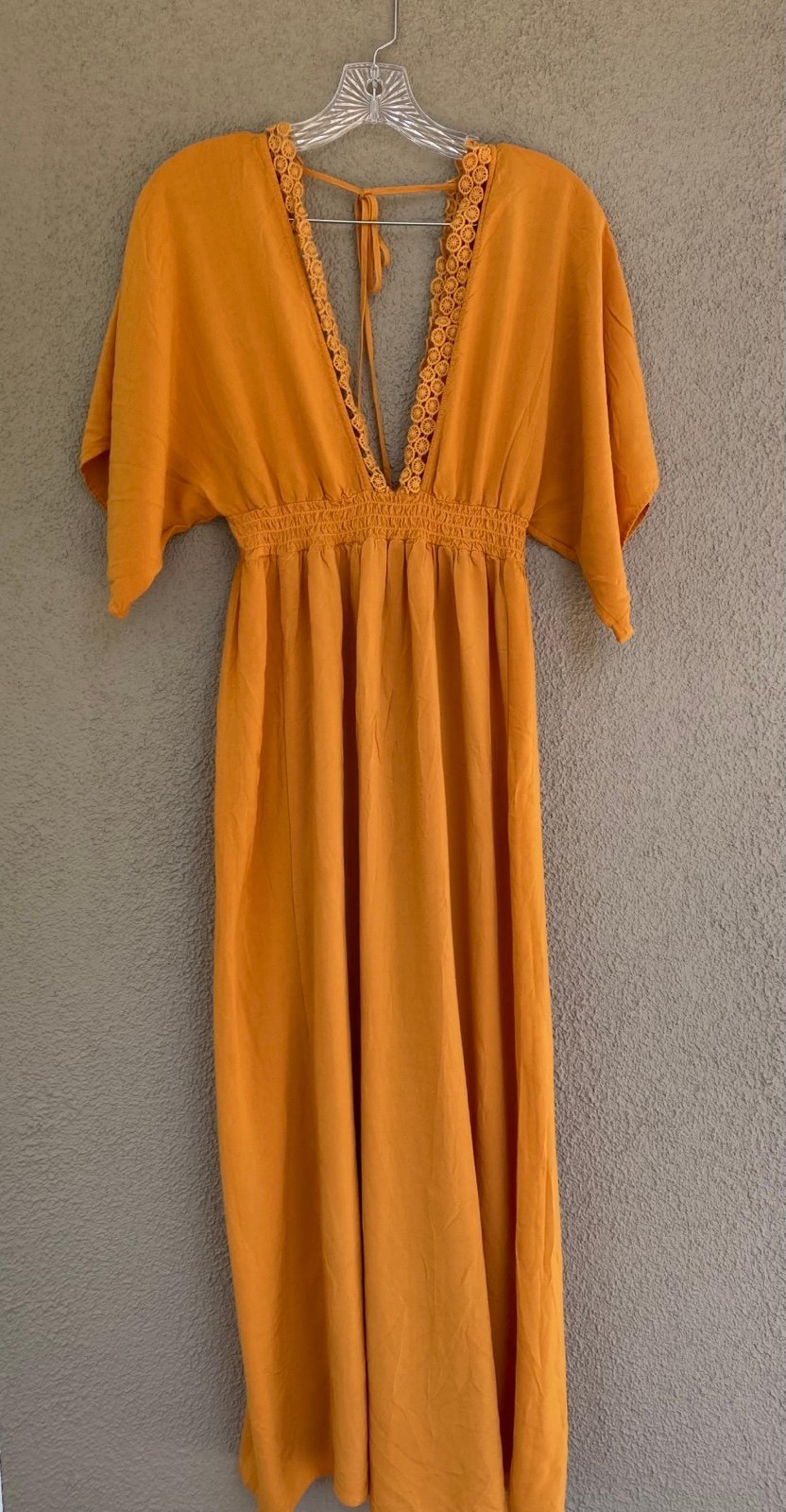 Forever 21 open,double deep, v - neck, tie back dress