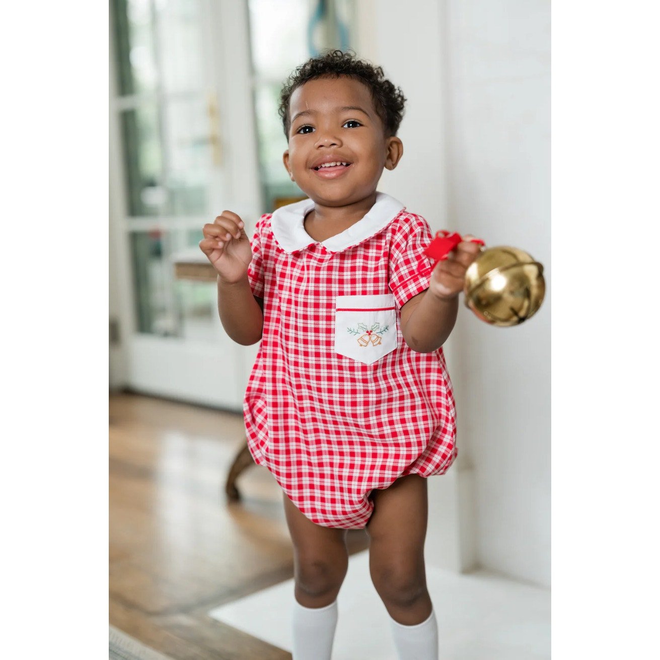 The Proper Peony Golden Bells Christmas Boy Bubble 24mo