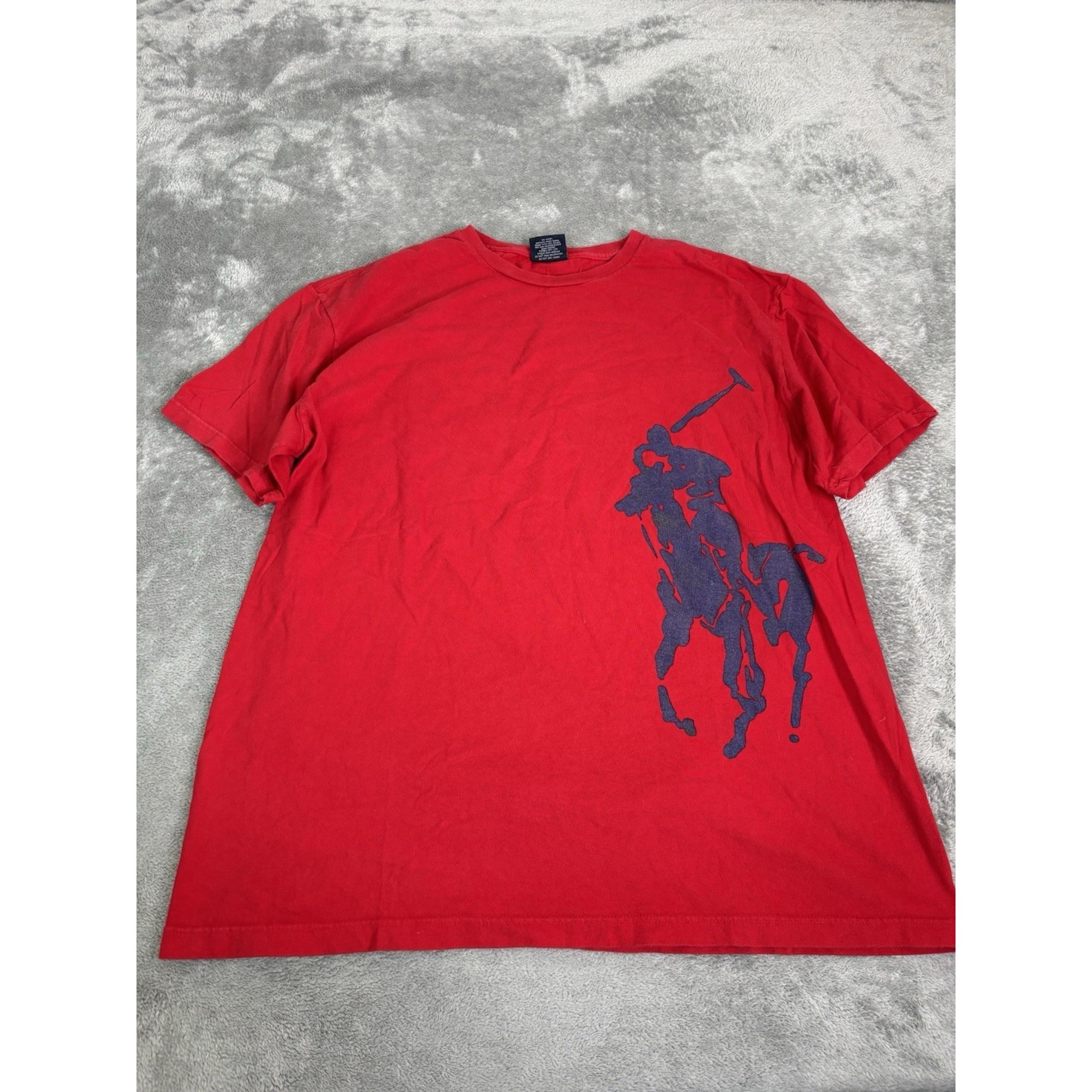 Vintage Polo Ralph Lauren Rugby Short Sleeve T Shirt Men's Size Medium Red