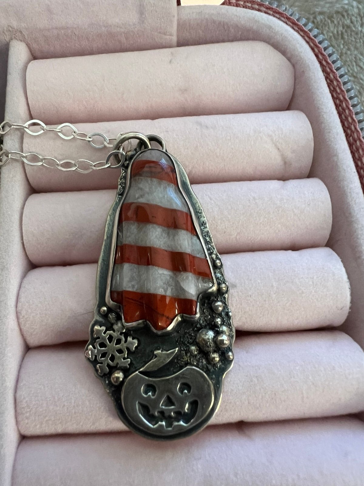 Dark Fawn Jewelry Ghost stone sterling necklace
