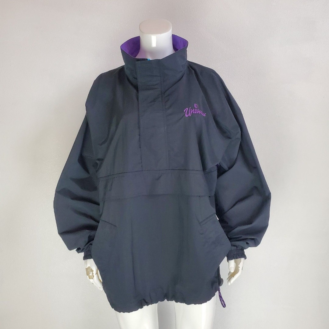 Vintage 90's Gear For Sports Black 1/2 Zip Windbreaker Jacket