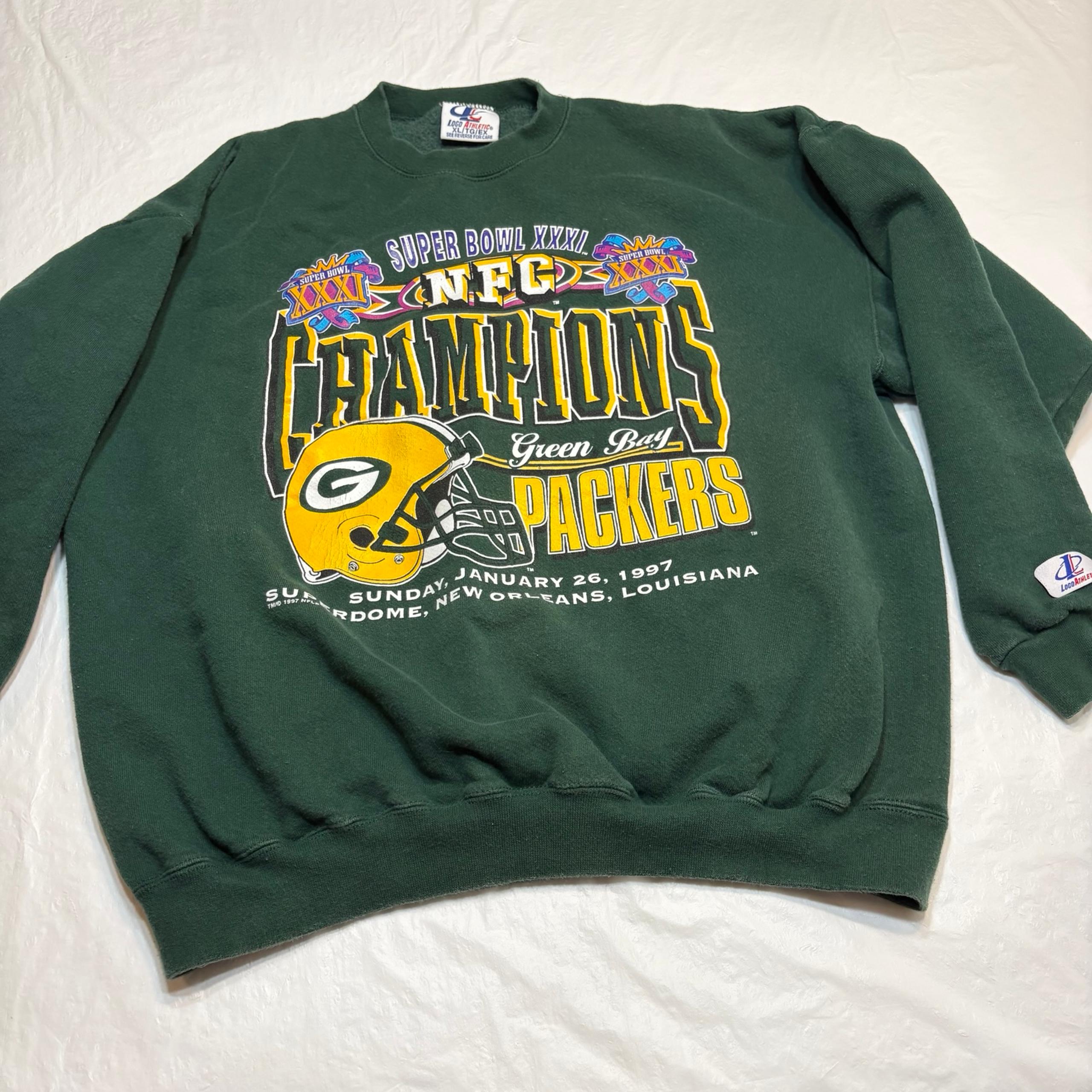 1997 Logo Athletic Green Bay Packers Super Bowl XXXI Crewneck Sweatshirt Men XL