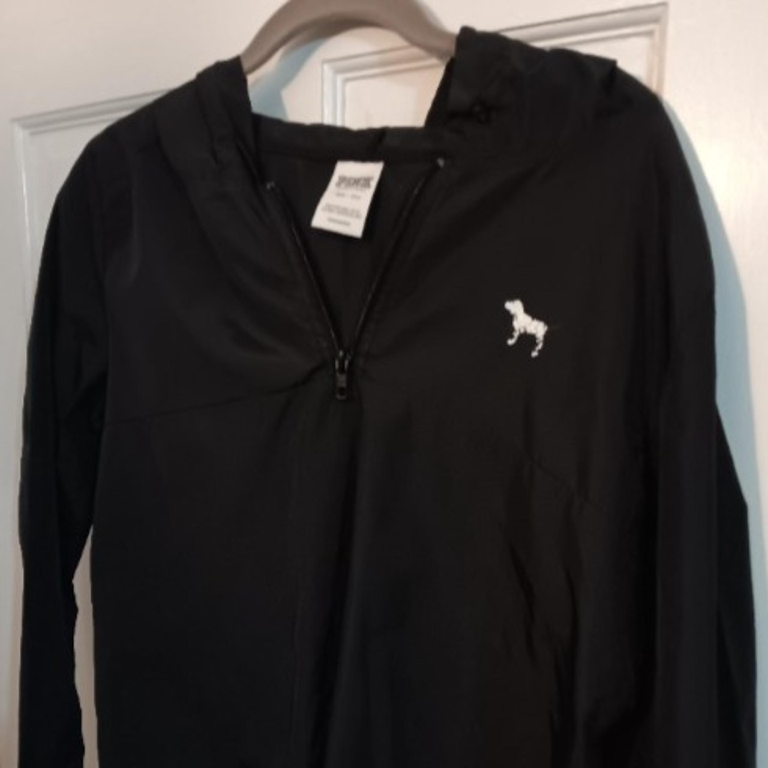 Pink- Victoria’s Secret- Women's Wind Breaker, Black- Quarter Zip, Logo (XS-S)