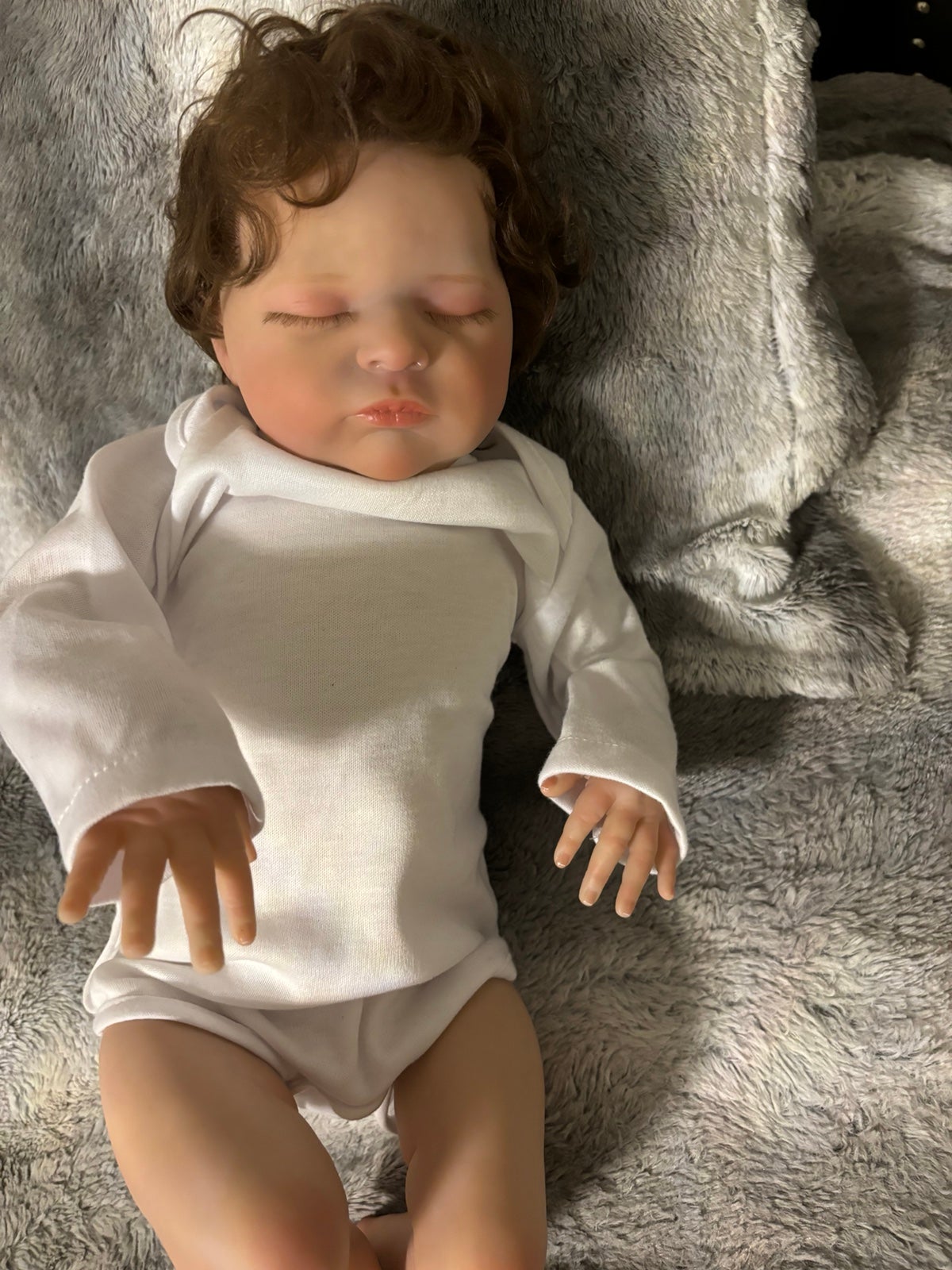 Reborn doll with visible veins realistic asleep doll