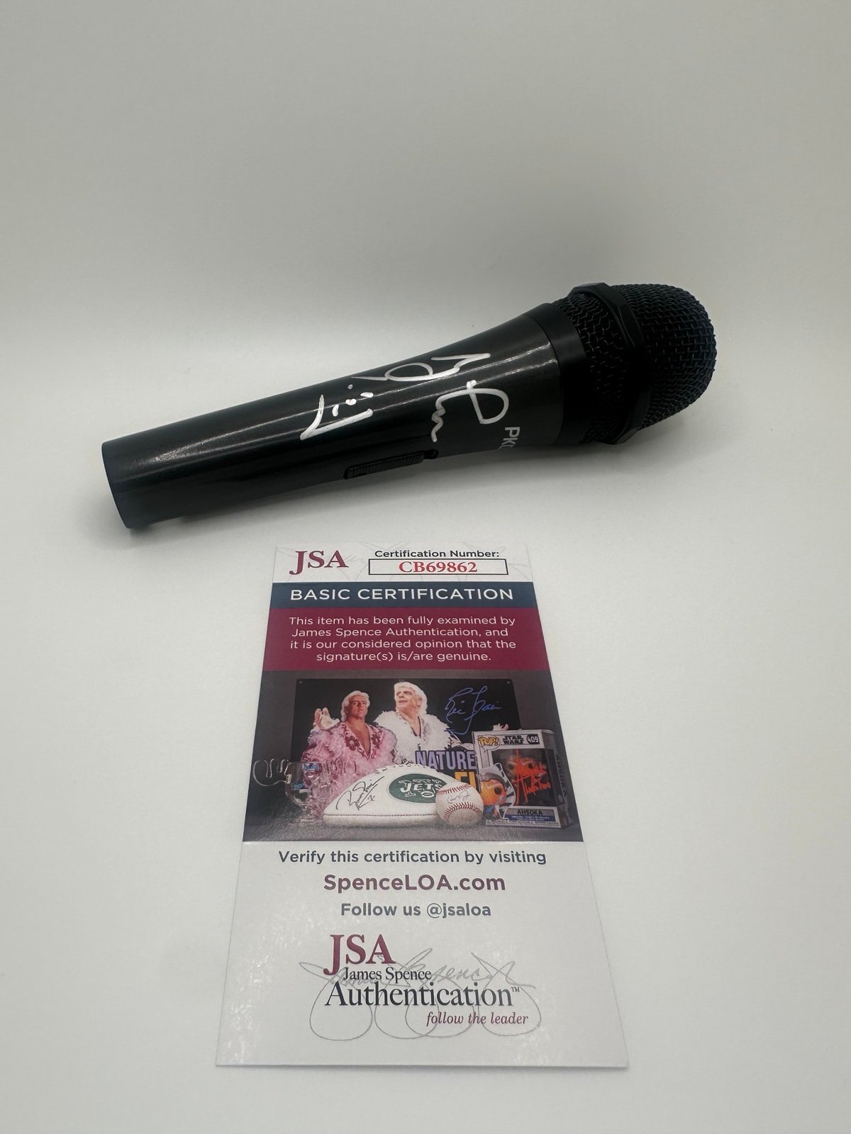 JAY LENO SIGNED MICROPHONE EXACT PROOF LATE NIGHT HOST COMEDY JSA AUTHENTICATED