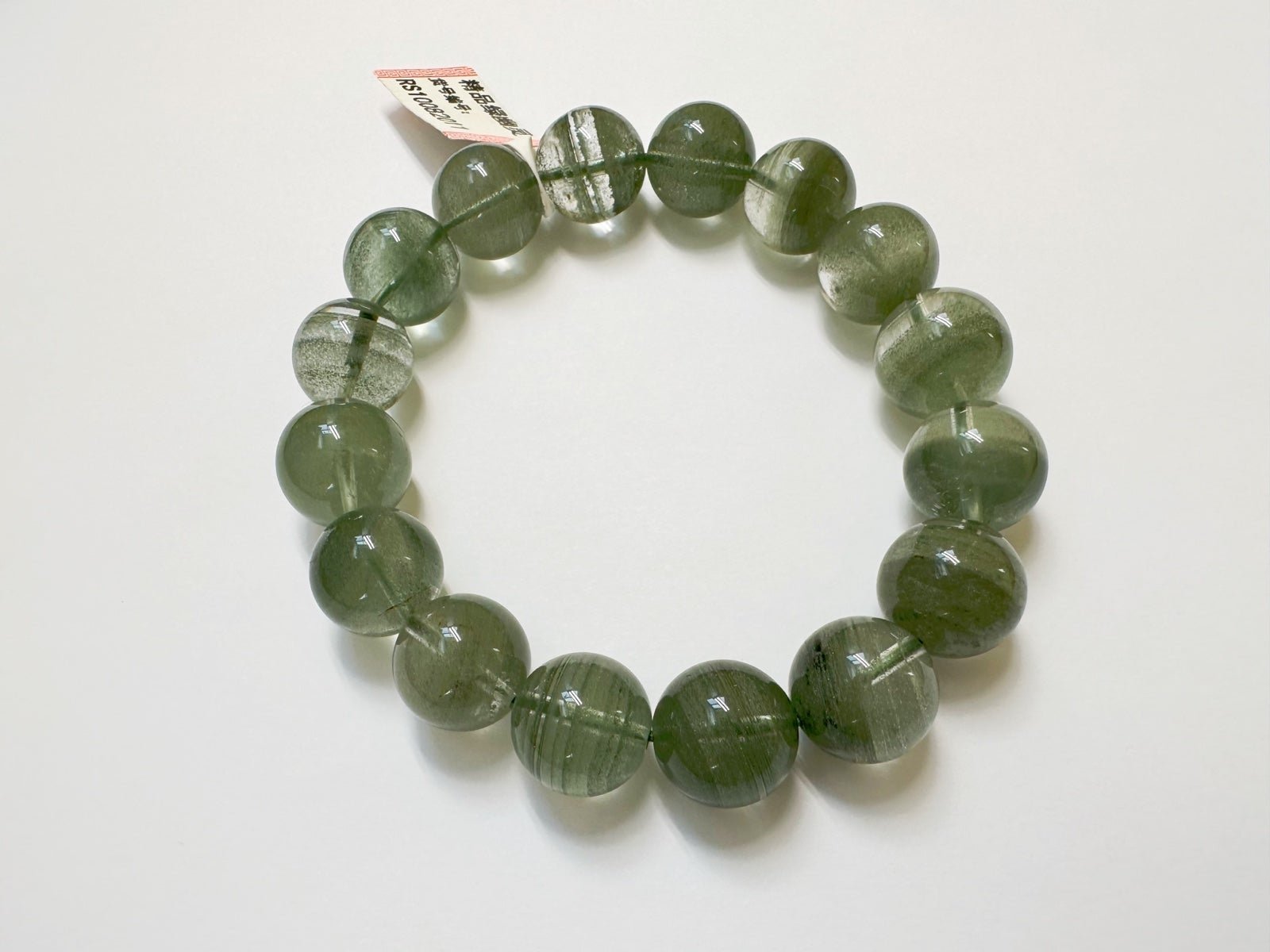 Green phantom Quartz bracelet 12mm