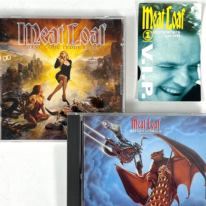 Meat Loaf VH1 Storytellers VIP Pass + Bat Hell II 1993 Hang Cool Teddy 2010 CDs