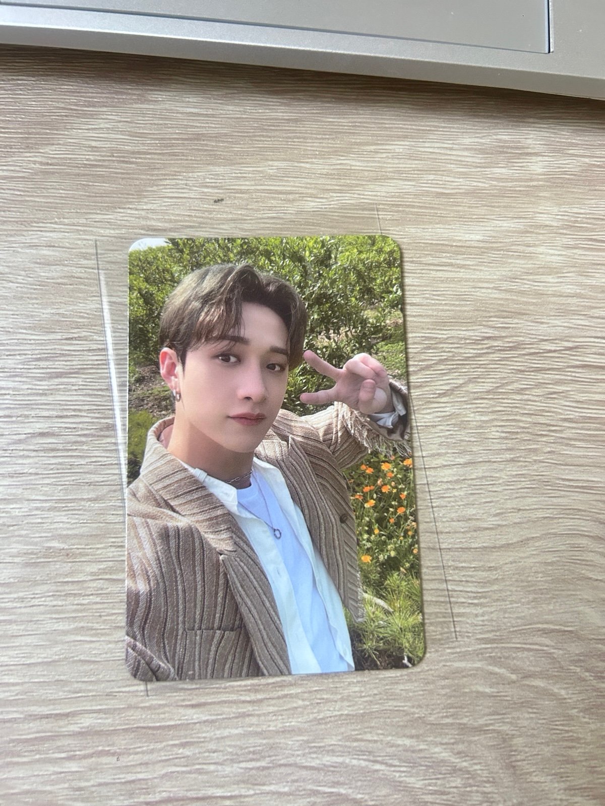 photocard of Stray Kids Bangchan Jeju outdoor card