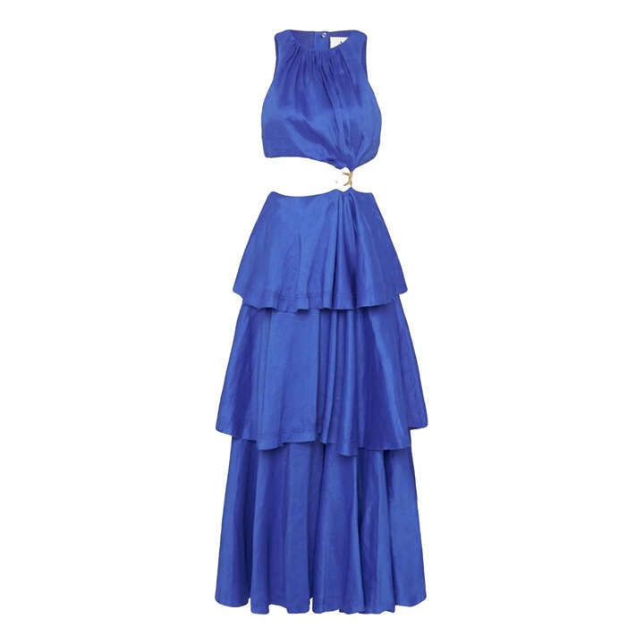 AJE Wave Cut Out Ring Midi Dress