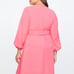Eloquii 60’s 70’s Barbiecore Pink handkerchief bishop puff sleeve dress 28