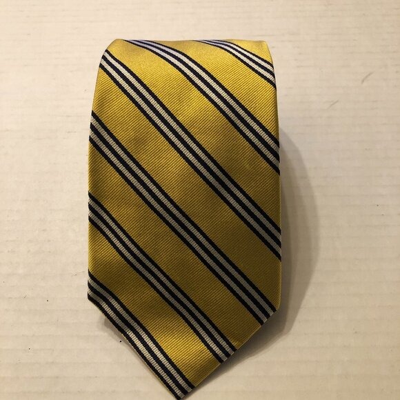 J.crew men's new gold silk tie 3 3/4 X 58 1/2 made in Italy