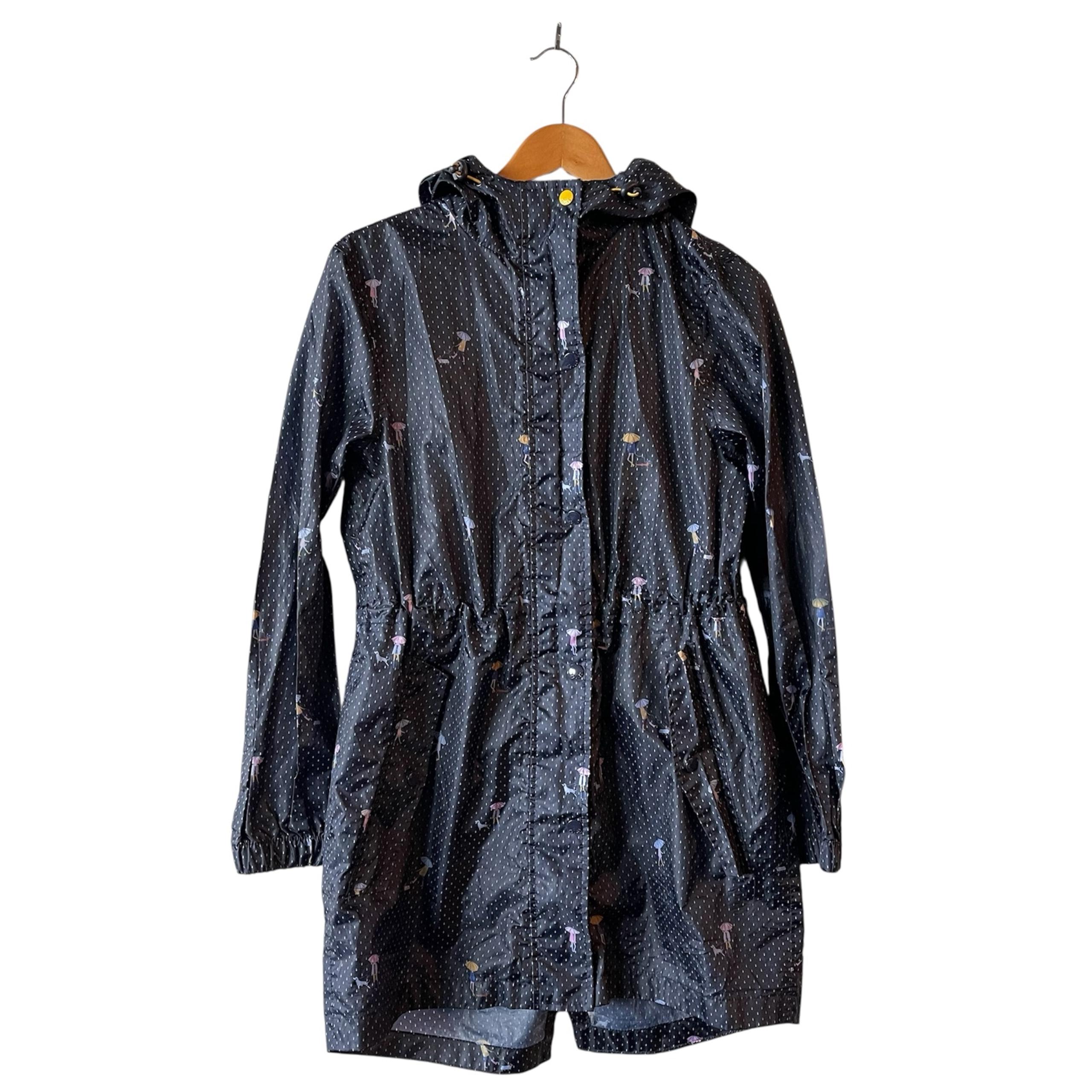 Joules Go Lightly Navy Whimsical Hooded Rain Coat Mnvwalk Size 6