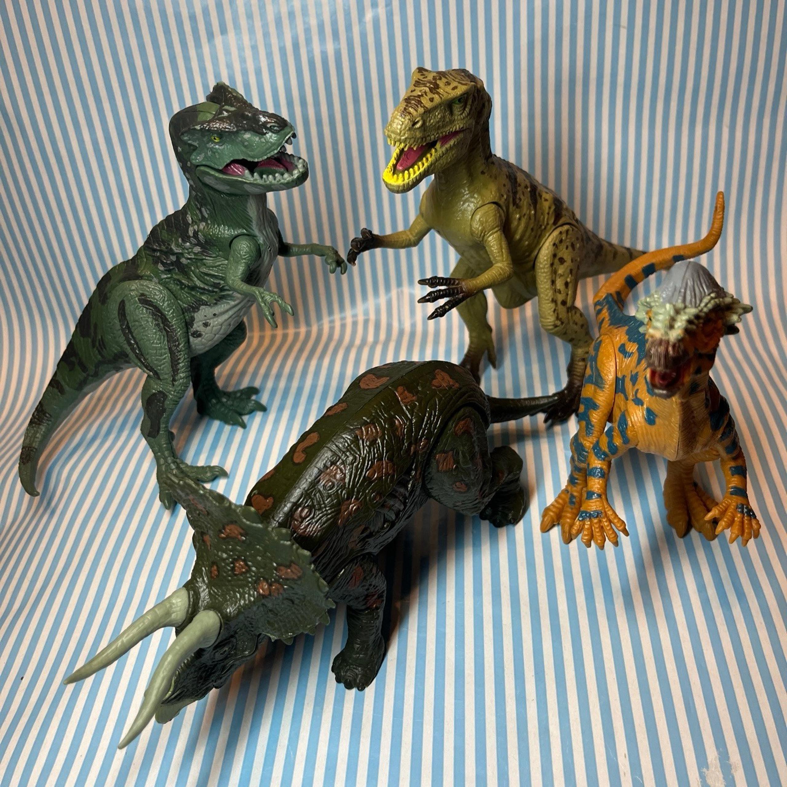 Dinosaur Action Figures Lot of 4, Toy Poseable Plastic Kid Galaxy
