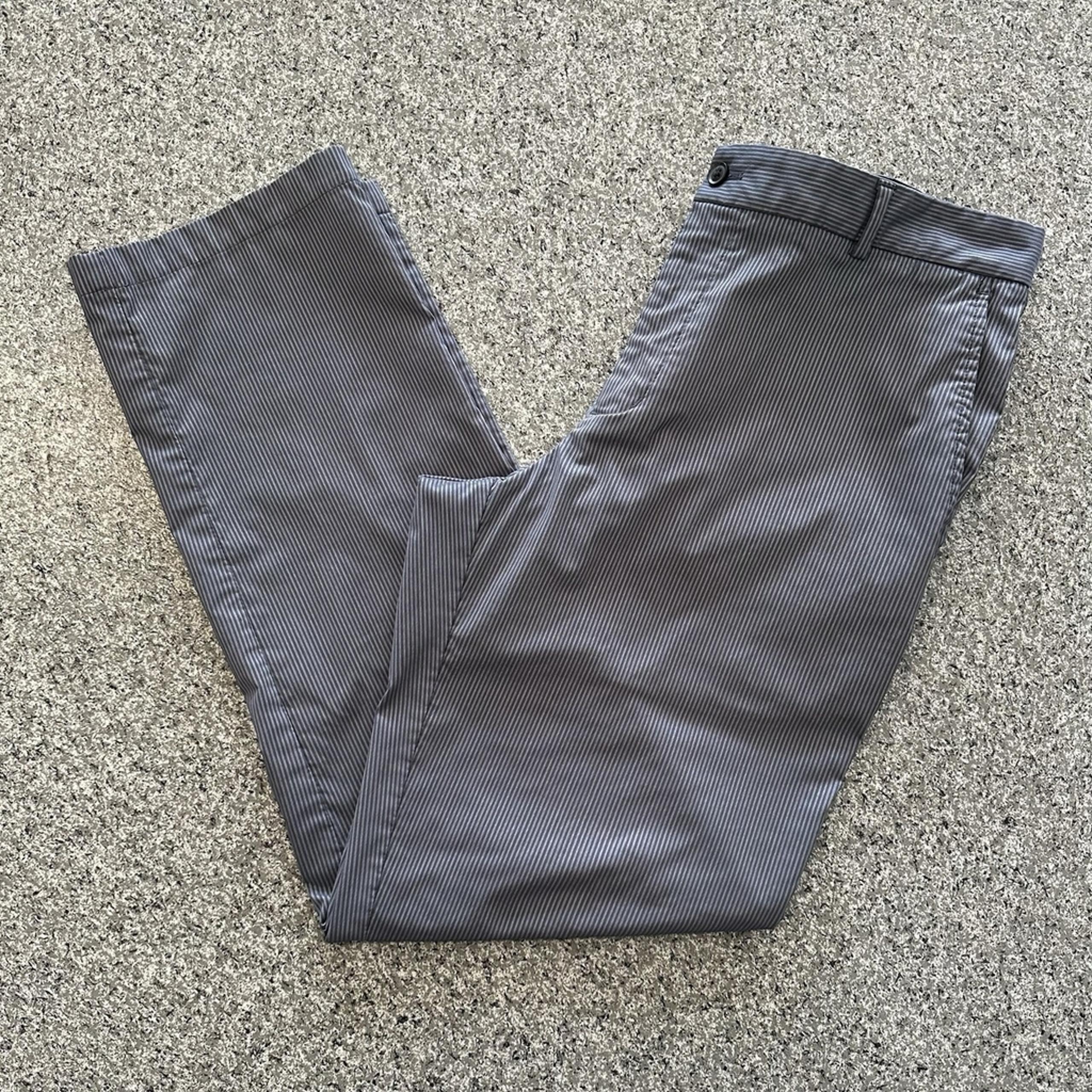 Slazenger Golf Pants Men's Size 34 x 30 Striped Dark Grey Flat Front Stretch