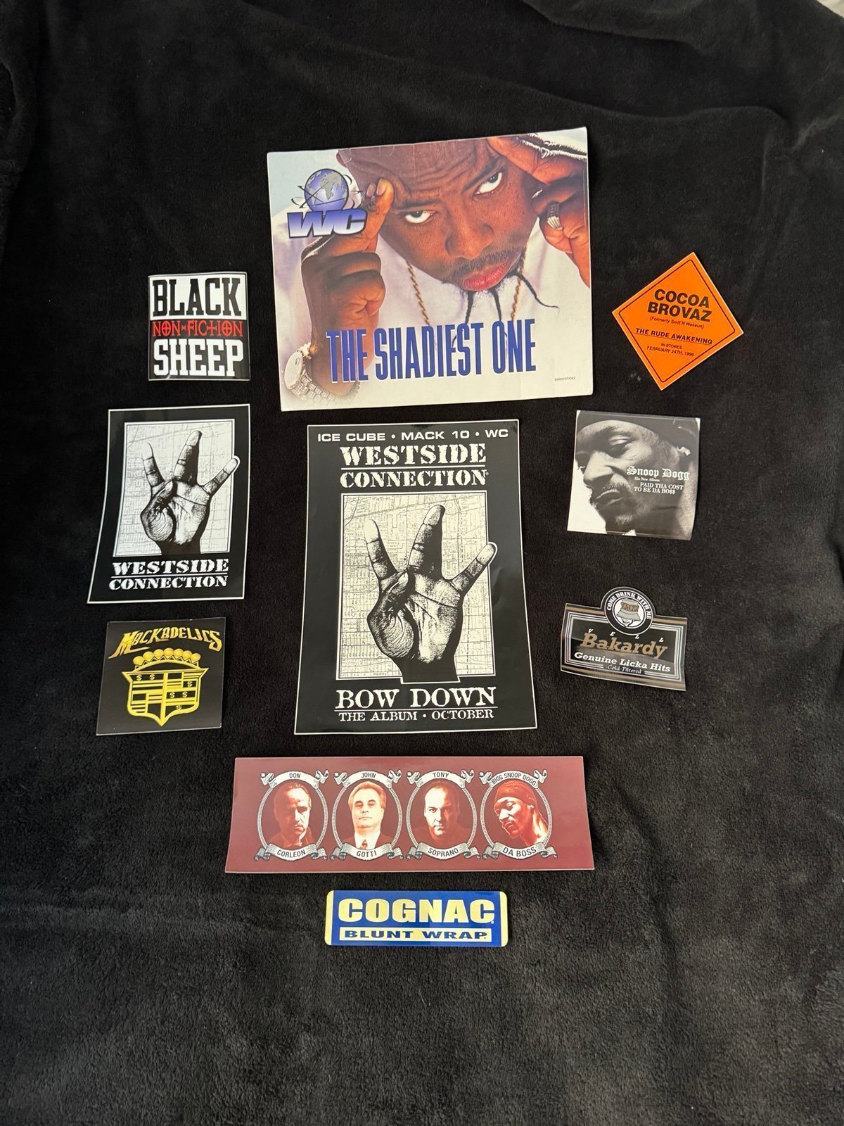 VINTAGE HIP HOP RECORD COMPANY STICKERS