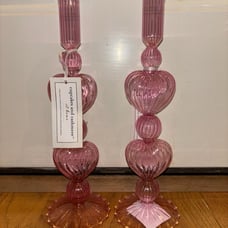 cupcakes and cashmere Pink Valentine’s Heart Candle Holder Set of 2