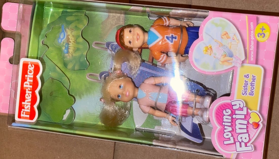 NEW Fisher Price Loving Family Dollhouse SISTER & BROTHER 2002