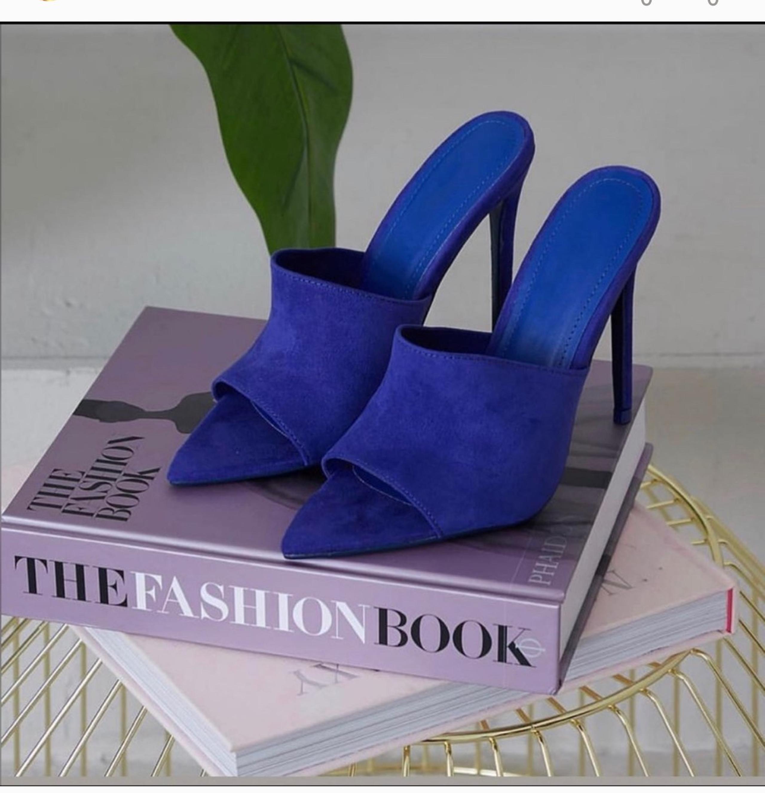 Blue slide on mules