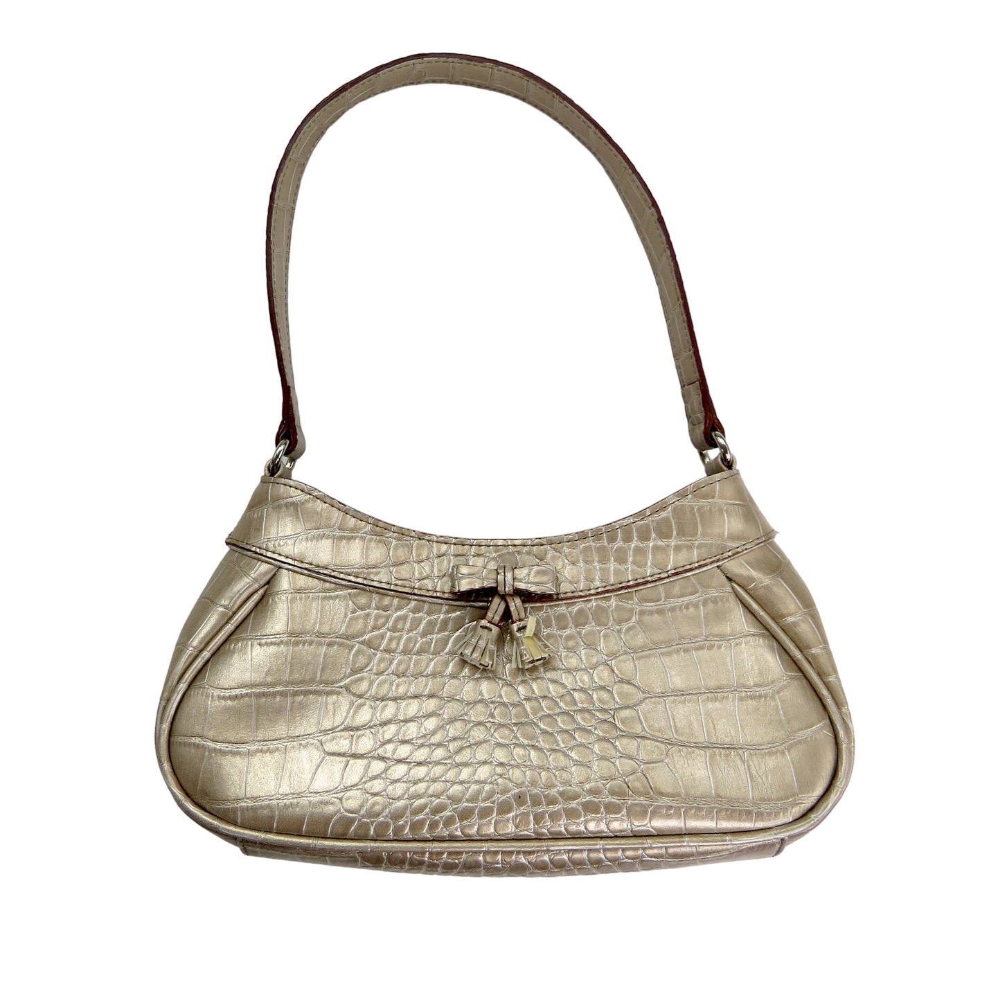 Vintage Liz Claiborne Gold Leather Baguette Bag Mini Bag