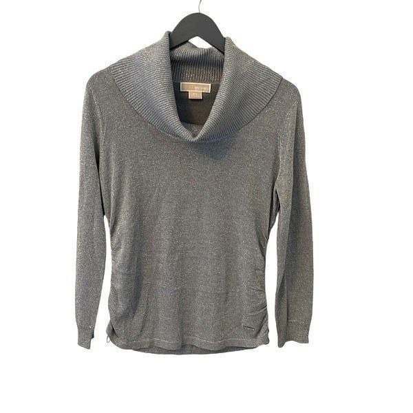 NWT MICHAEL Michael Kors Cowl Neck Sweater. Silver Size Large Petite
