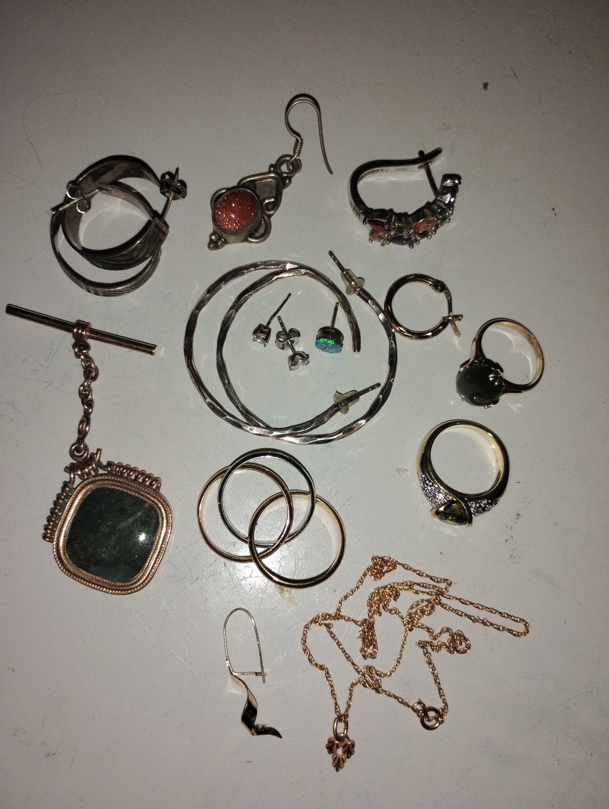 14k, 12k, sterling silver, and reg. Jewelry lot