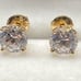 14k Gold 1 Carat Round Solitaire CZ Stud Earrings