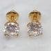14k Gold 1 Carat Round Solitaire CZ Stud Earrings