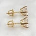 14k Gold 1 Carat Round Solitaire CZ Stud Earrings