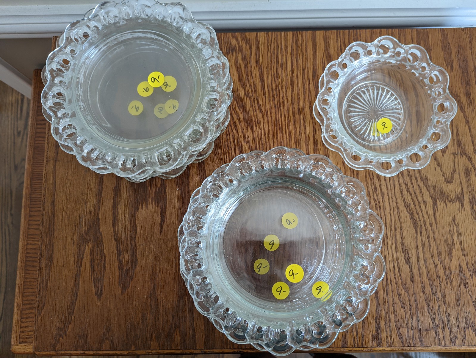 Depression glass dishes