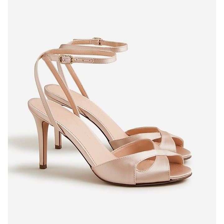 J.Crew 298 Collection Rylie Cutout Heels Italian Satin Mauve Size 11 BT881