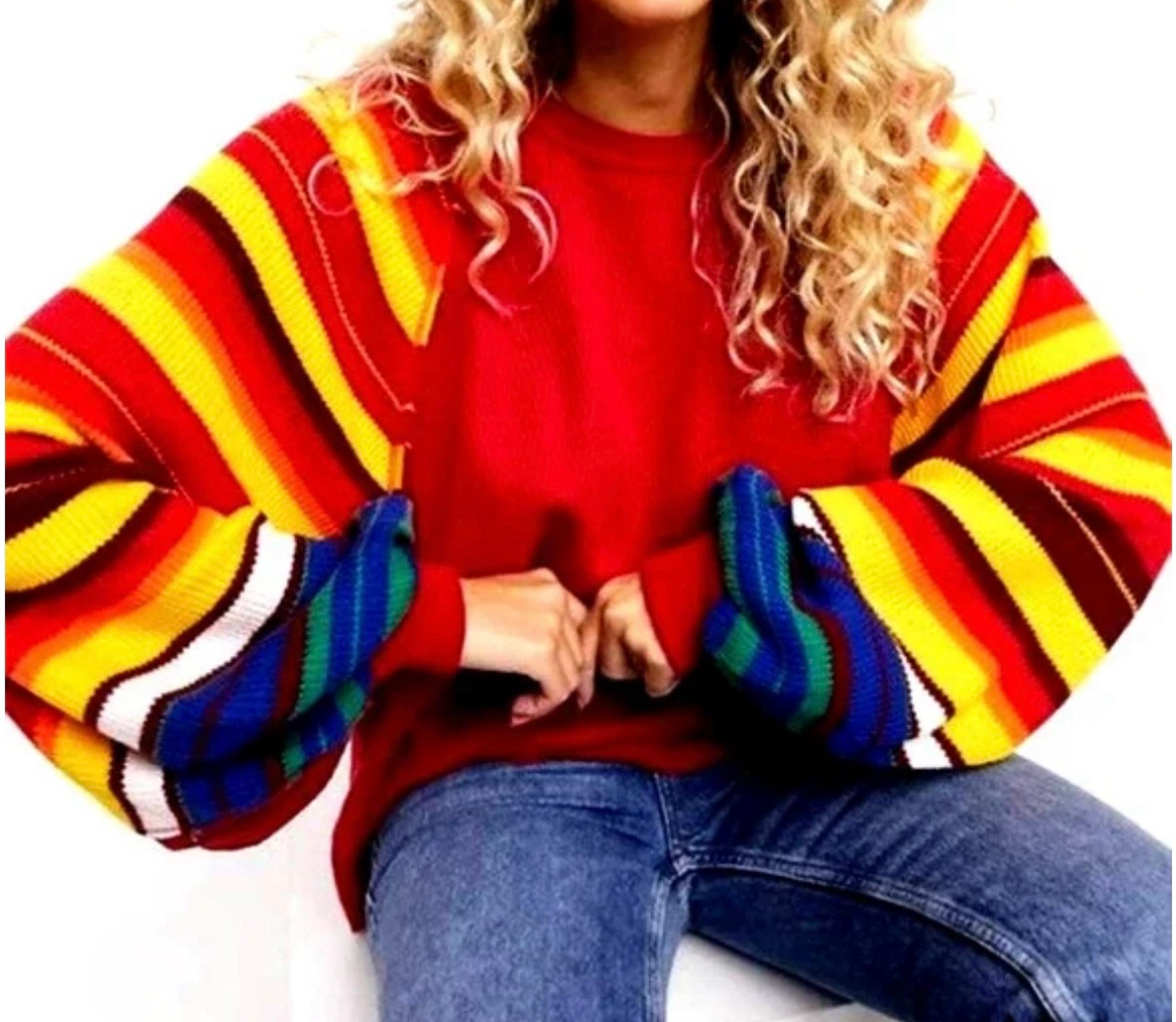 Free People We the Free Rainbow Dreams Sweater Knit top