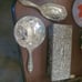 Silver jewerly box, brush and mirror