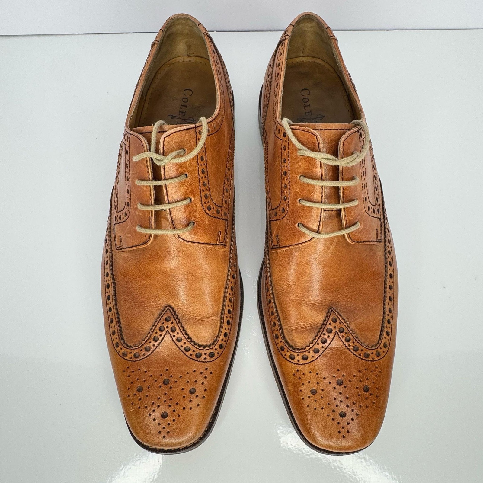 Cole Haan Williams Wingtip Brown Leather Oxford Dress Shoes Sz 11 Wedding Work