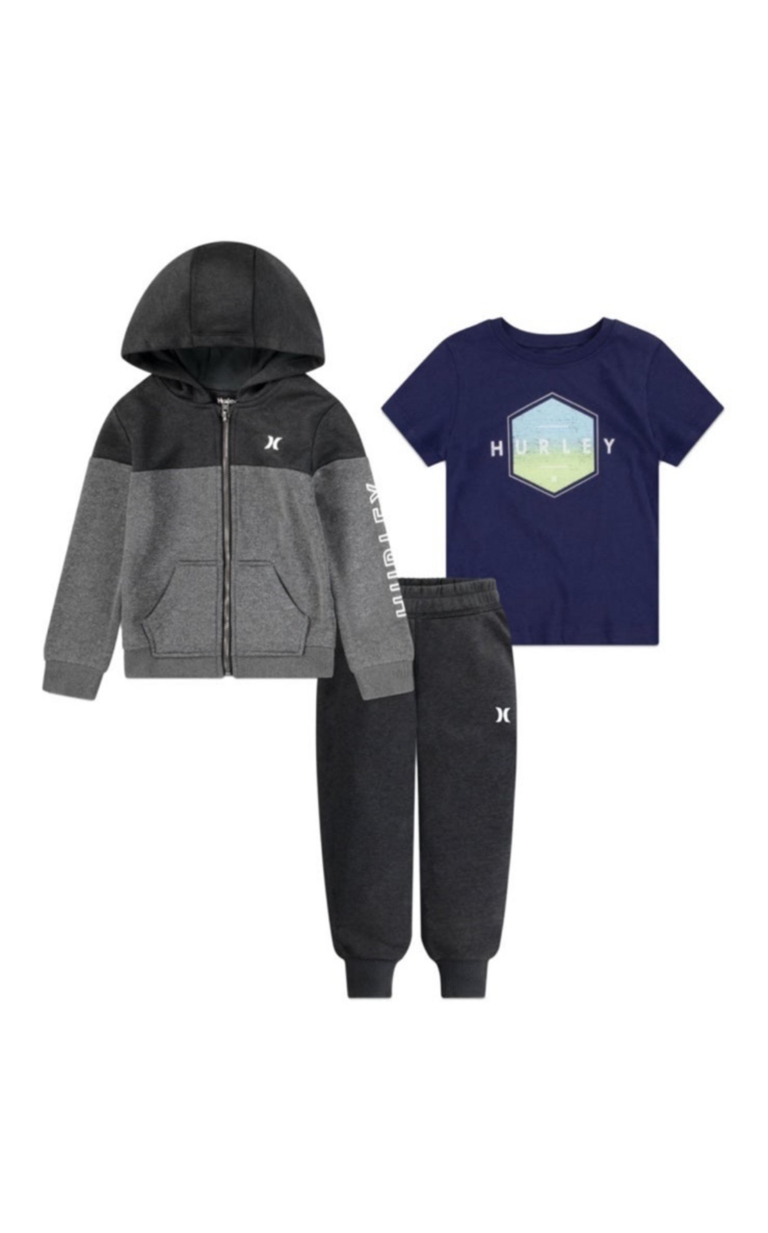Hurley Toddler Boy’s 3 piece Hoodie Set size 2T