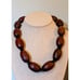 Vintage Chunky Hand Carved Oblong Wood Beaded Tribal Vibe 20 Necklace