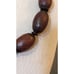 Vintage Chunky Hand Carved Oblong Wood Beaded Tribal Vibe 20 Necklace