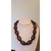 Vintage Chunky Hand Carved Oblong Wood Beaded Tribal Vibe 20 Necklace