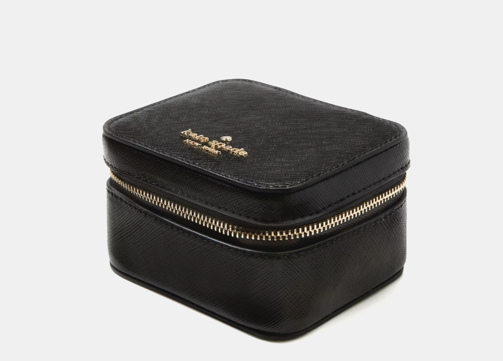 New Kate Spade Staci Jewelry Box Saffiano Leather Black