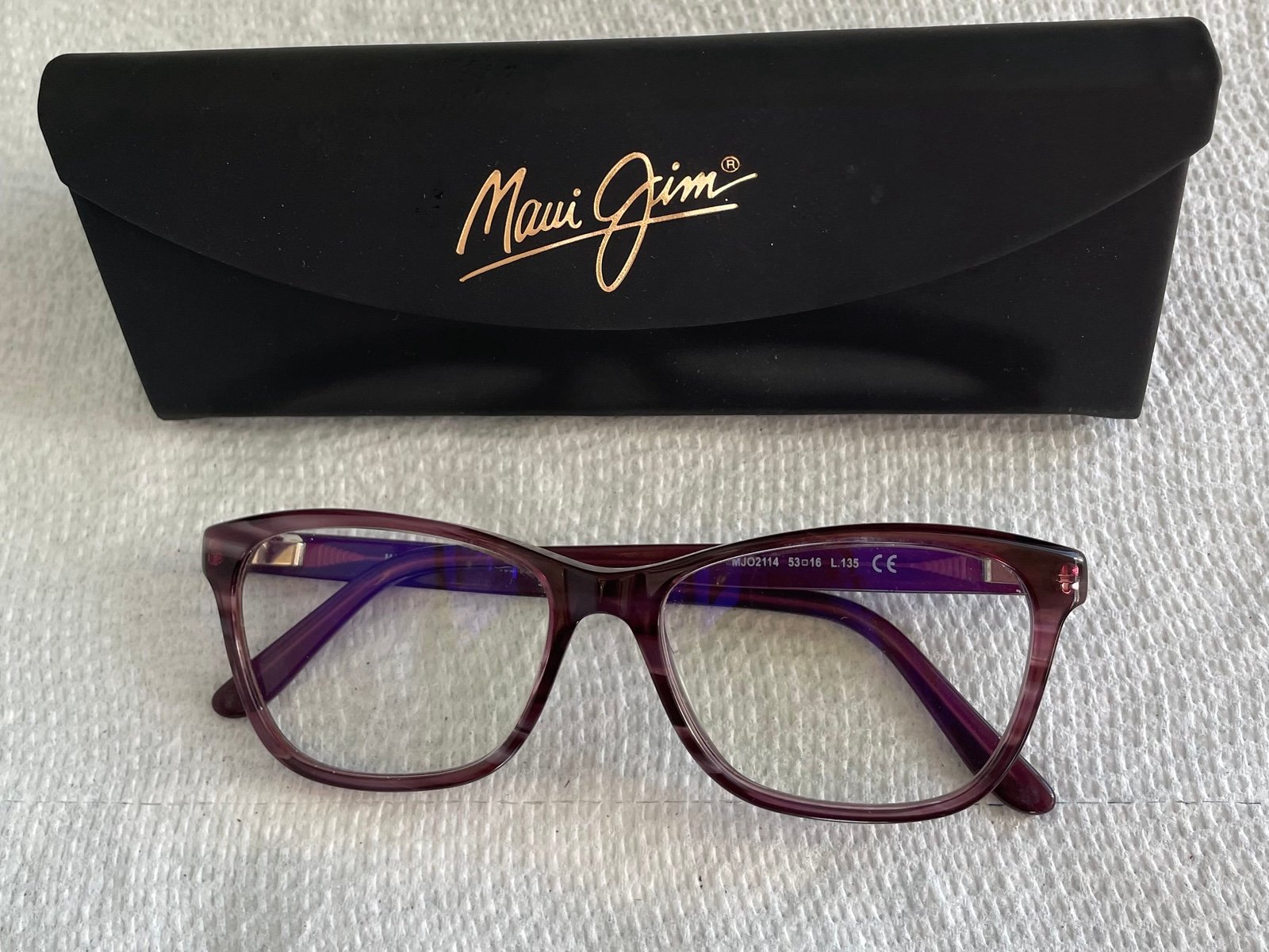 Maui Jim Reading eye Glasses purple plastic frame Italy 53[]16L135