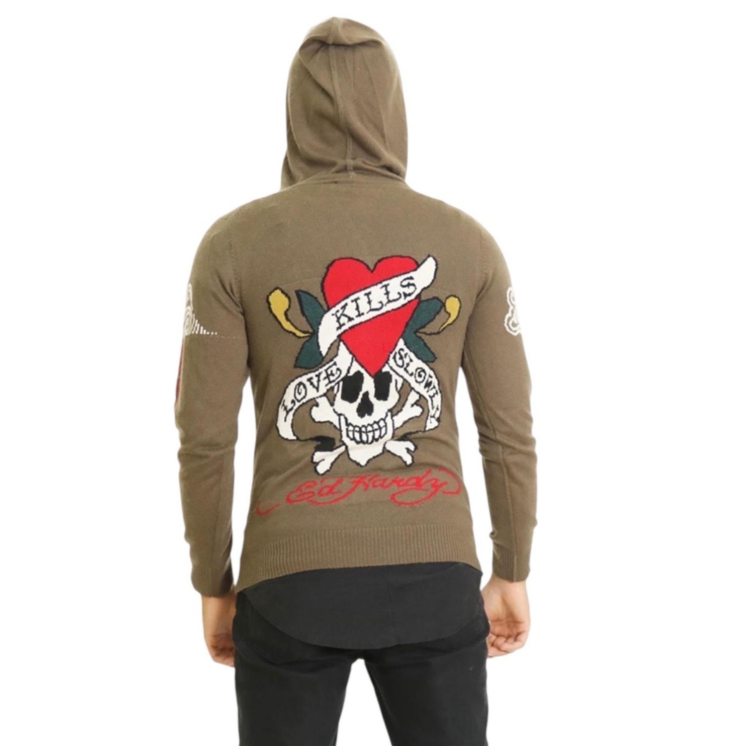 NWT! Ed Hardy Love Kills Slowly Lambswool/Alpaca Blend Sweater - XL (Unisex)