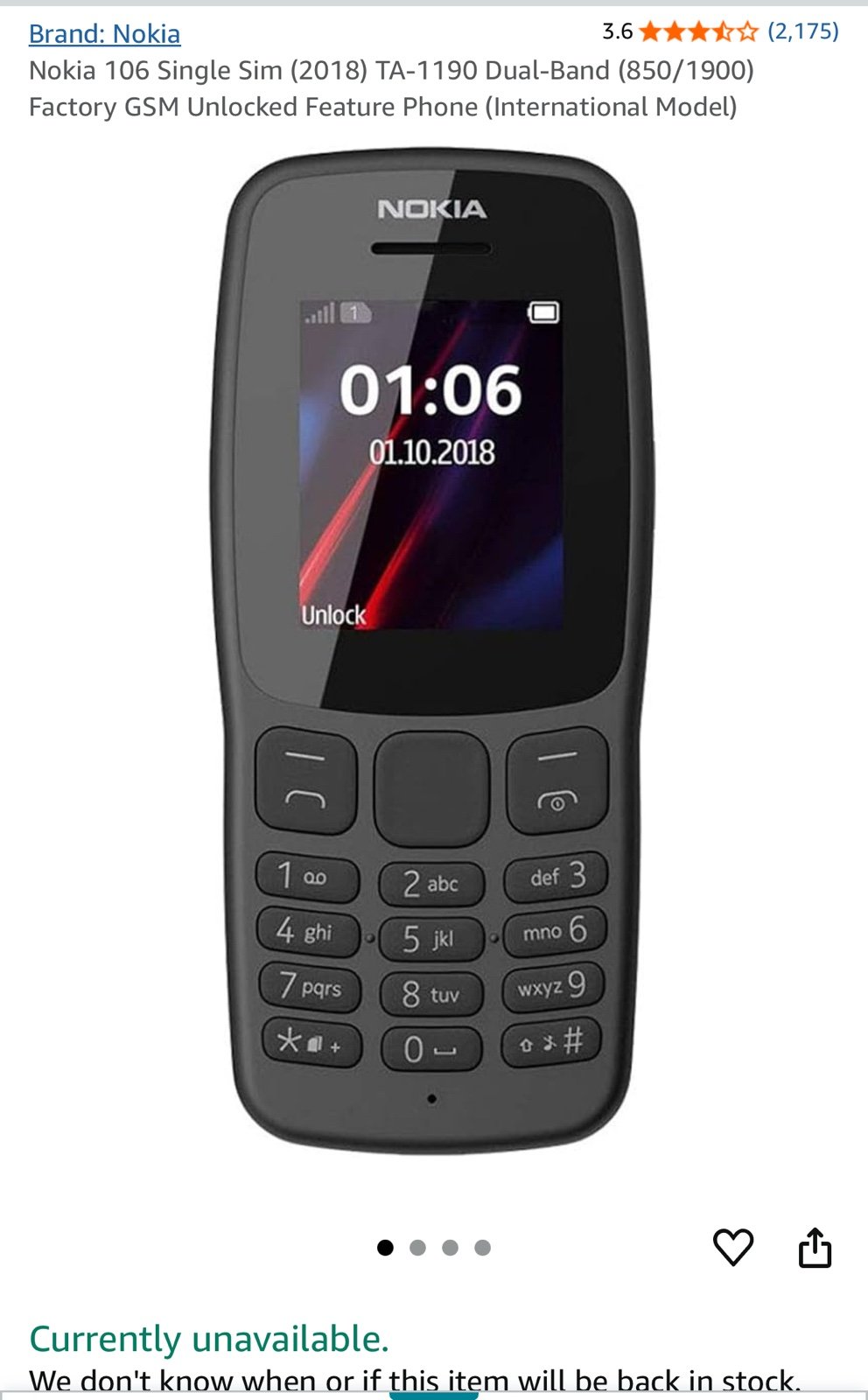 Nokia 106 2G phone