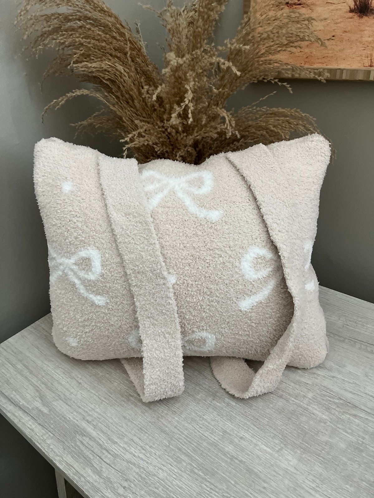 Krista Horton StayKation Sand Bow quillow/blanket