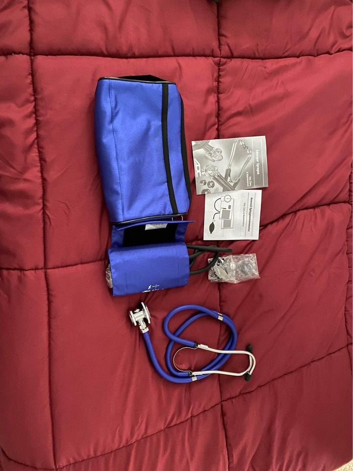 Adscope stethoscope and blood pressure cuff
