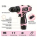 12V Pink Cordless Drill Driver Set, Electric Drill, Various Speed-BJIY78092