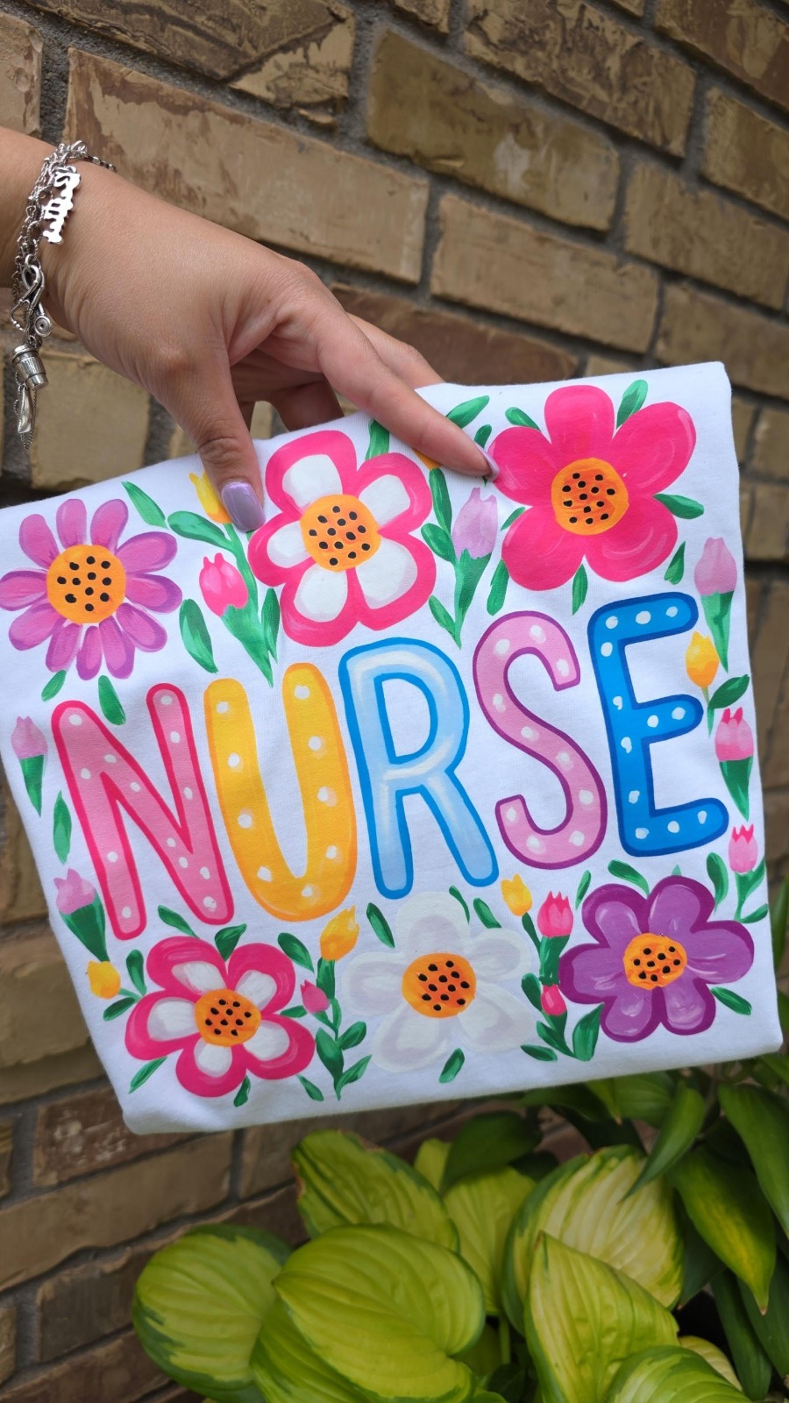 Floral Nurse Tee