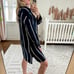 NWT Rag & Bone Jacklin Silk Draped Striped Dress in Navy Stripe 495